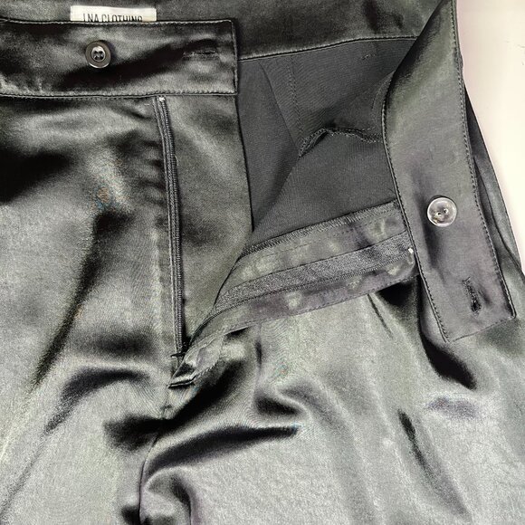 LNA Clothing Size Small Satin Cargo Pants Wide Leg Black - Picture 8 of 10